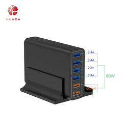 6 منافذ شاحن سطح المكتب HDD10T
